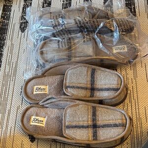 Luxe Men's Brown Plaid Slip-Ons